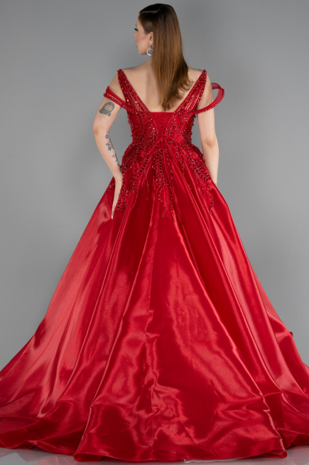 Robe De Soirée De Créateur Longue Rouge ABU5962