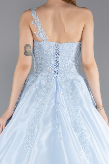 Robe Haute Couture Longue Bleu clair ABU5963