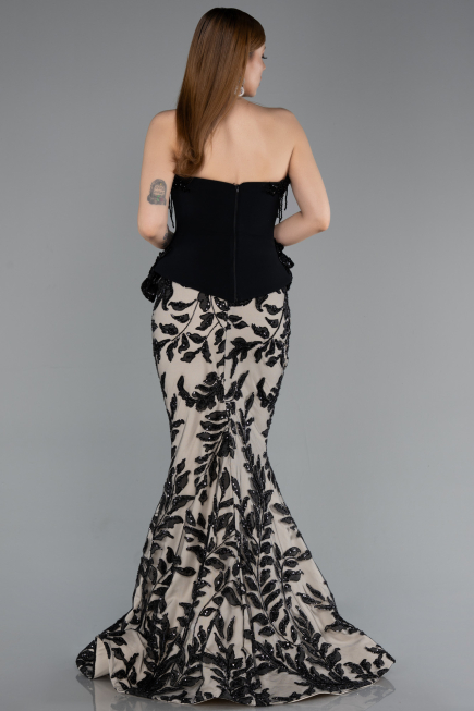 Robe Haute Couture Longue Noir ABU5954