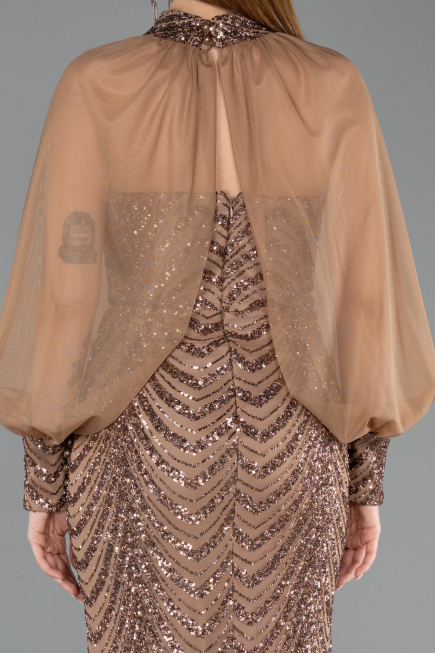 Robe Queue de Poisson Longue Squameuse Cuivre ABU5947