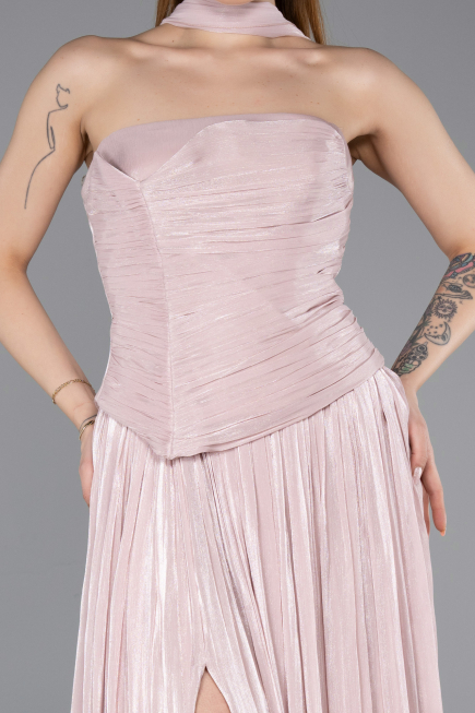 Robe de Soirée Longue Mousseline Poudre ABU5957