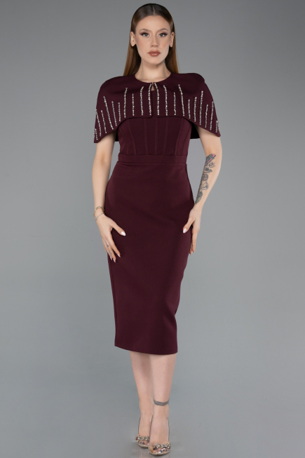 Robe De Soirée Midi Couleur Cerise ABK2588