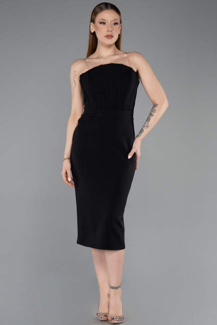 Robe De Soirée Midi Noir ABK2588