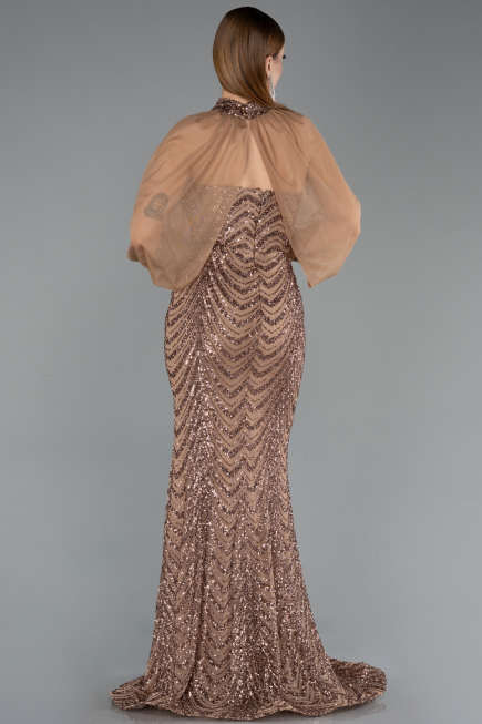 Robe Queue de Poisson Longue Squameuse Cuivre ABU5947