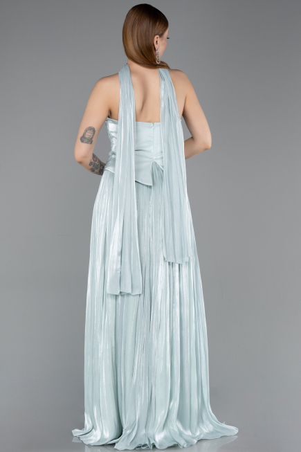Robe de Soirée Longue Mousseline Menthe ABU5957