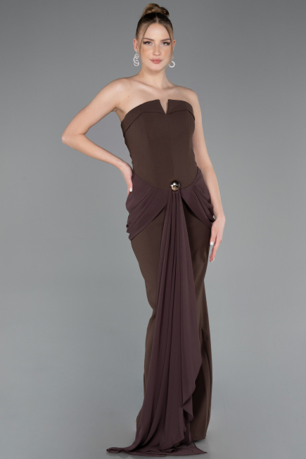 Robe de Soirée Longue Brun ABU5970