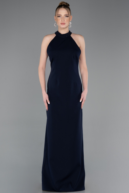 Robe de Soirée Longue Bleu Marine ABU5971