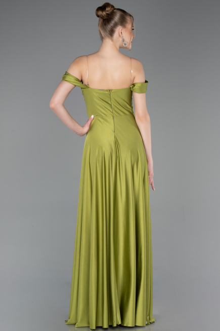 Robe de Soirée Longue Pistache vert ABU5938