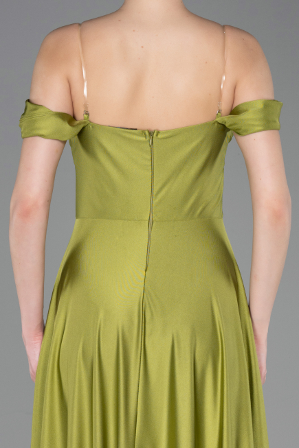 Robe de Soirée Longue Pistache vert ABU5938
