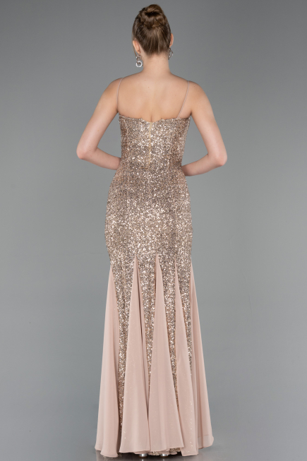 Robe Queue de Poisson Longue Or ABU5939