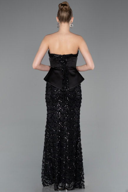 Tenue de Soirée Longue Squameuse Noir ABU5979