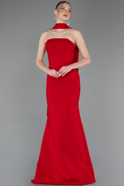 Robe de Soirée Longue Rouge ABU5981