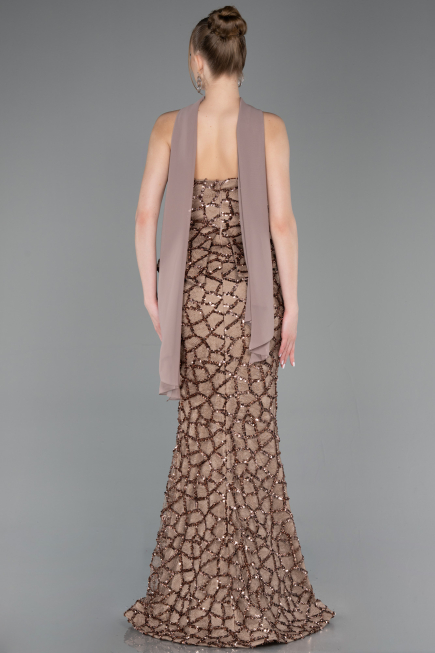Robe Queue de Poisson Longue Squameuse Cuivre ABU5982