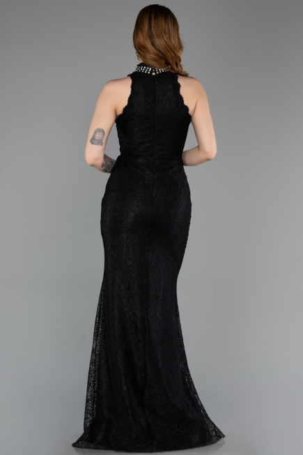 Robe de Soirée Longue Dantelle Noir ABU5987
