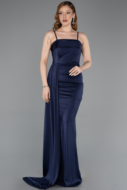 Robe de Soirée Longue Bleu Marine ABU5992