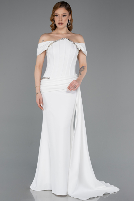 Robe de Soirée Longue Blanc ABU6001