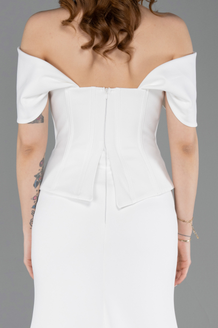 Robe de Soirée Longue Blanc ABU6002