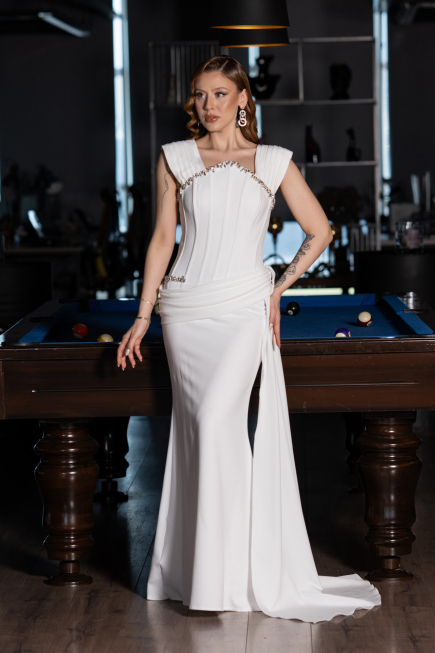 Robe de Soirée Longue Blanc ABU6001