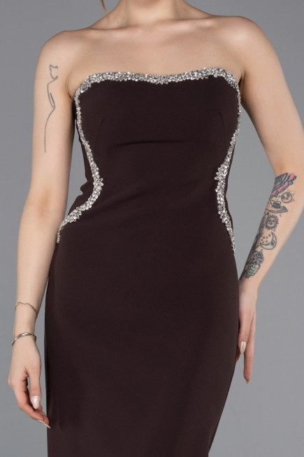 Robe de Soirée Longue Brun ABU6020