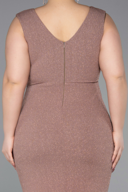 Robe De Soirée Grande Taille Midi Cuivre ABK1492