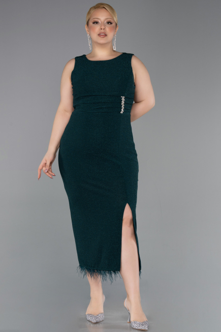 Robe De Soirée Grande Taille Midi Émeraude ABK2338