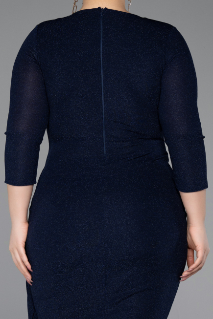 Robe De Invitation Grande Taille Midi Bleu Marine ABK2595