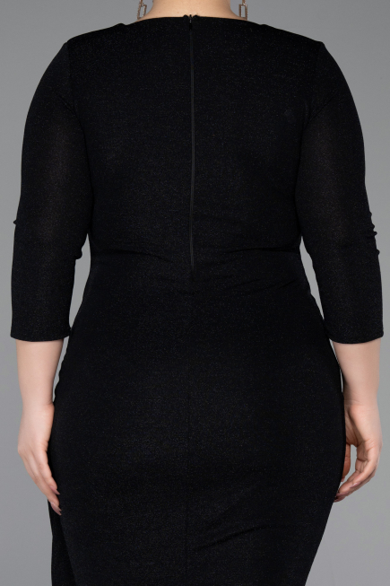 Robe De Invitation Grande Taille Midi Noir ABK2595