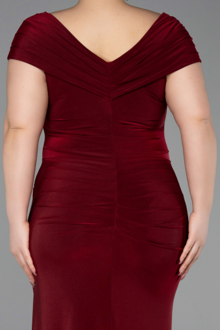 Robe De Soirée Grande Taille Longue Rouge Bordeaux ABU5900