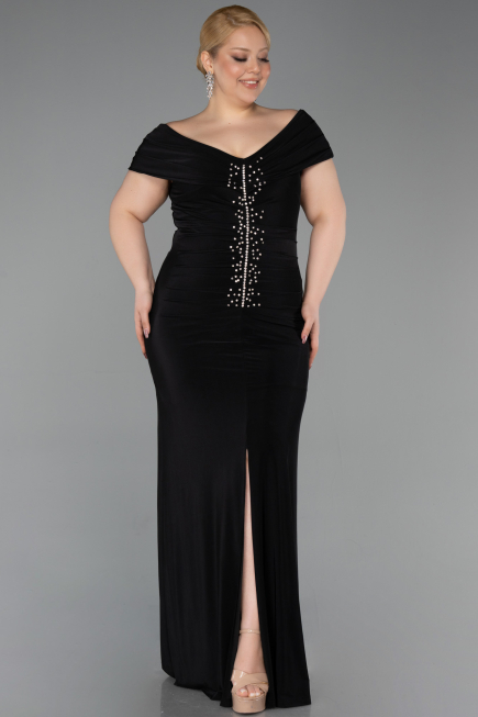 Robe De Soirée Grande Taille Longue Noir ABU5900