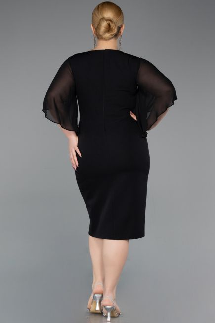 Robe De Invitation Grande Taille Midi Noir ABK2599
