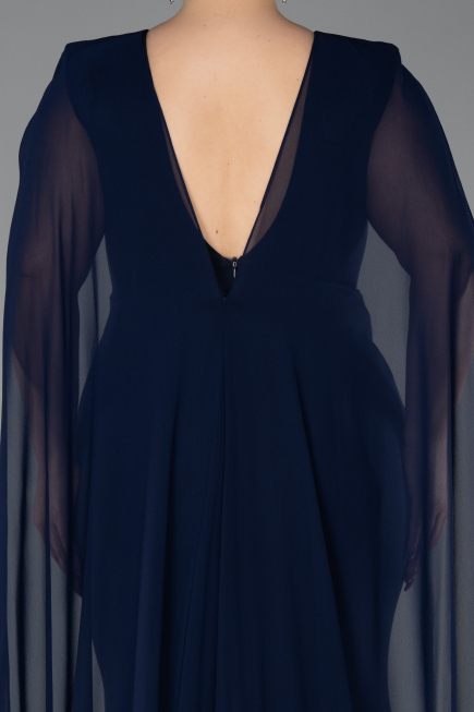 Robe de Soirée Grande Taille Longue Bleu Marine ABU5955