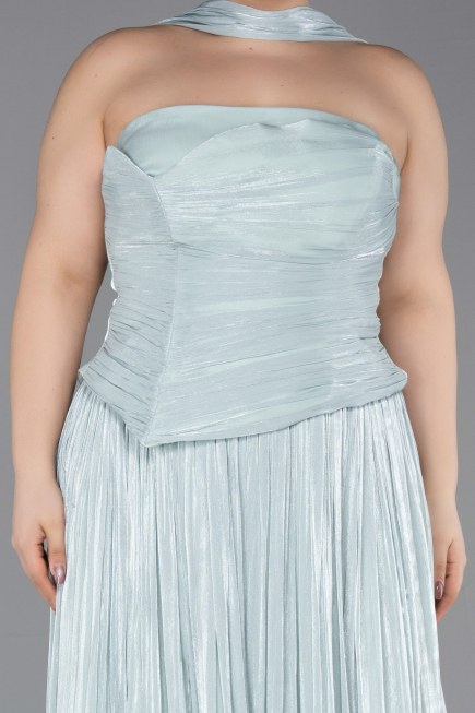 Robe Grande Taille Longue Mousseline Menthe ABU5958