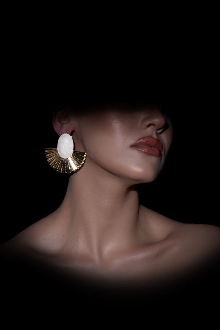 Boucle d'Oreille Nacré-Doré DF1034