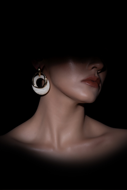 Boucle d'Oreille Nacré-Doré DF1037