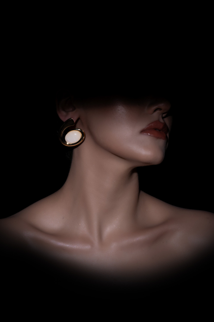 Boucle d'Oreille Nacré-Doré DF1039