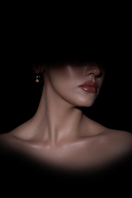 Boucle d'Oreille Noir-Or DF1040