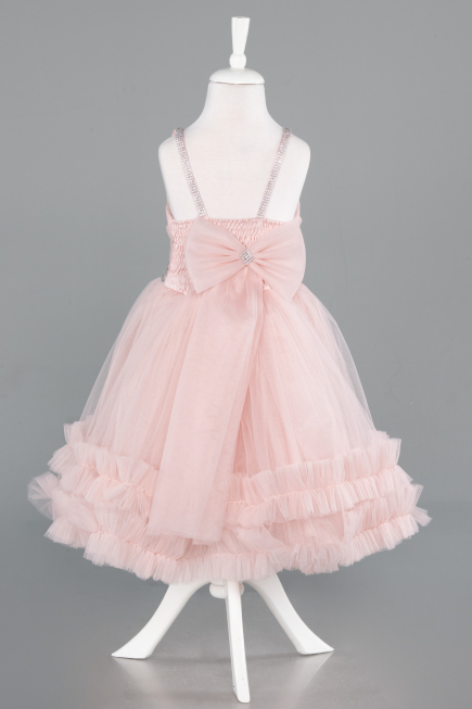 Robe de Soirée Enfants Courte Couleur Rose ABK2568