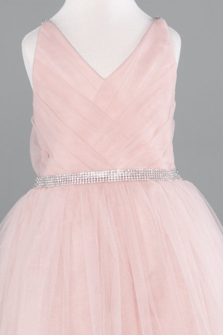 Robe de Soirée Enfants Courte Couleur Rose ABK2568