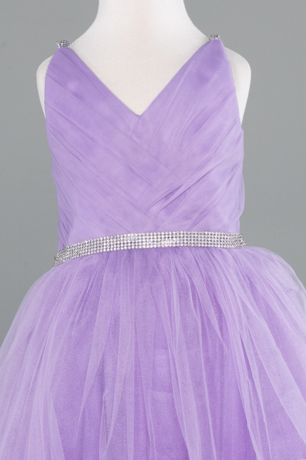Robe de Soirée Enfants Courte Lilas ABK2568