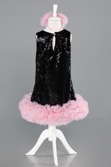 Robe de Soirée Enfants Courte Noir ABK2574