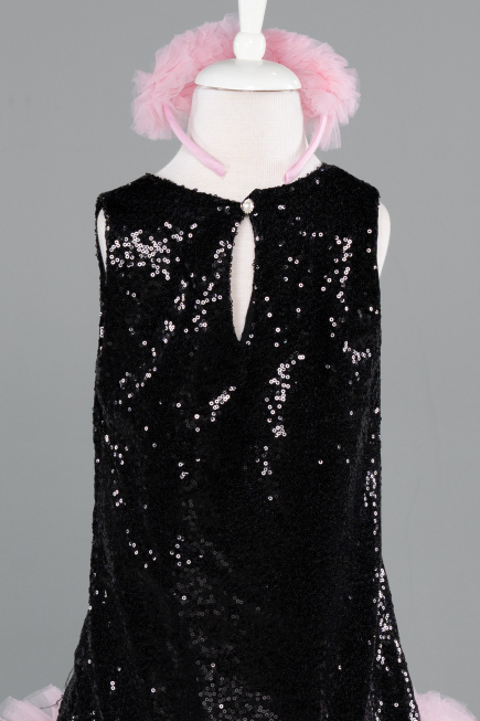 Robe de Soirée Enfants Courte Noir ABK2574