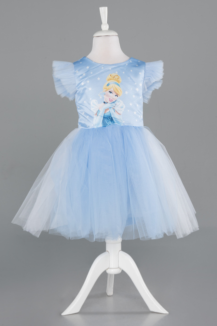 Robe de Soirée Enfants Courte Bleu ABK2576