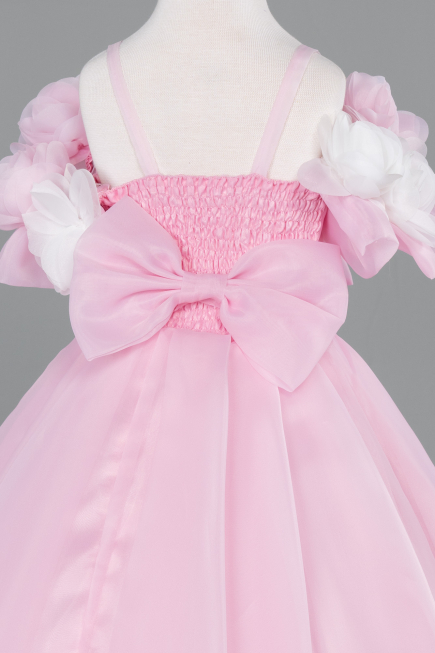 Robe de Mariage Pour Enfant Longue Satin Poudre ABG182
