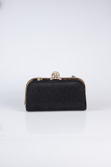Sac de Soirée Luxe Argenté Noir KC129