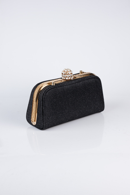 Sac de Soirée Luxe Argenté Noir KC129