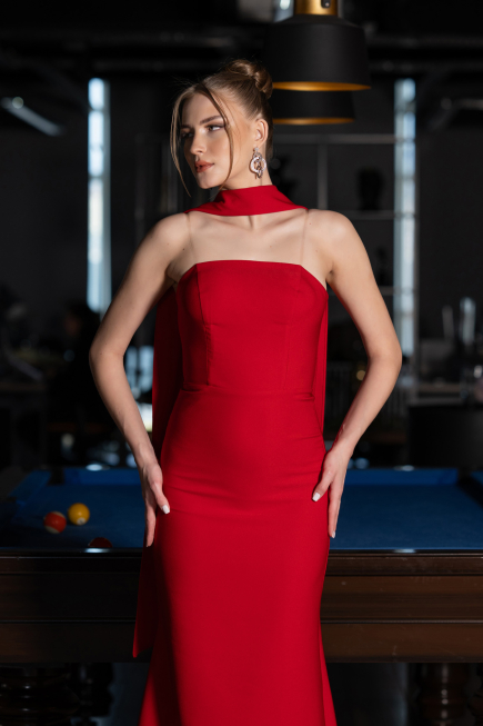 Robe de Soirée Longue Rouge ABU5981
