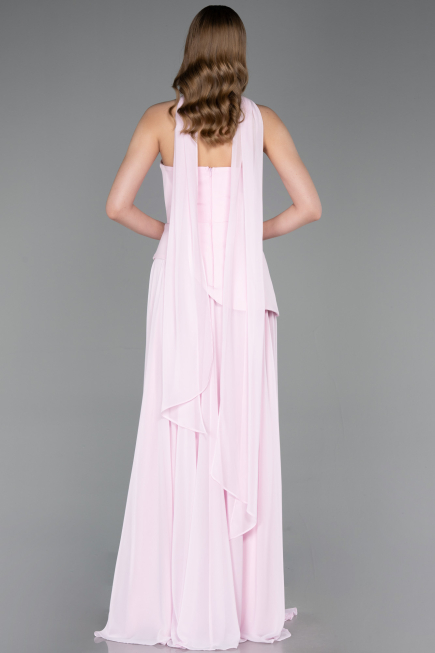 Robe de Soirée Longue Mousseline Poudre ABU6042