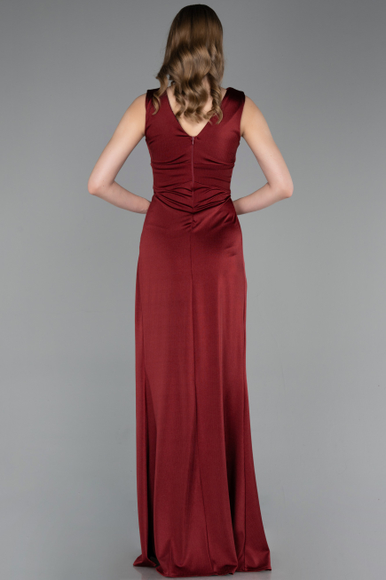Robe de Soirée Longue Rouge Bordeaux ABU6043