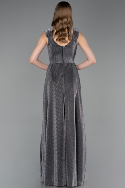 Robe de Soirée Longue Anthracite ABU6045
