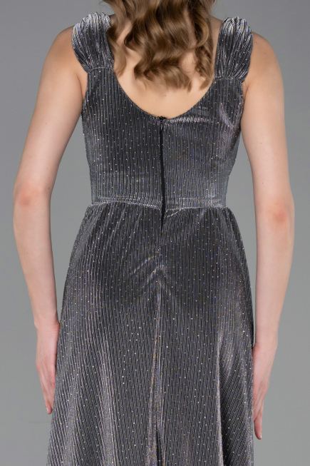 Robe de Soirée Longue Anthracite ABU6045